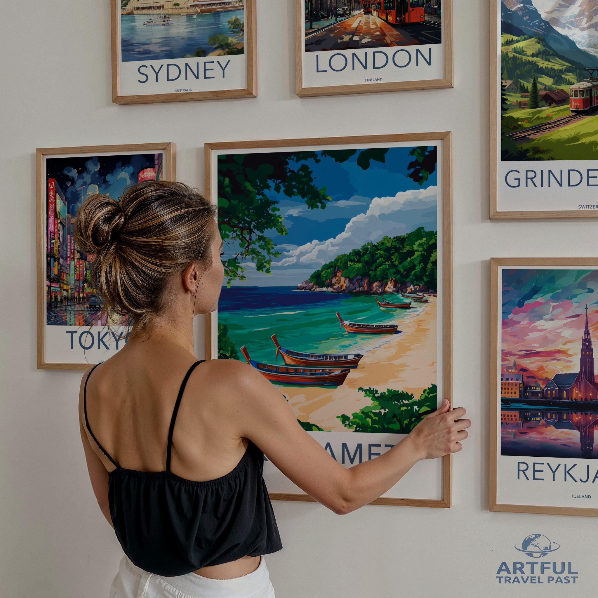 Vintage Travel Poster Set, Gallery Wall Art, World City Posters, Retro Vacation Prints, Adventure Theme Decor, Travel Lover Gift