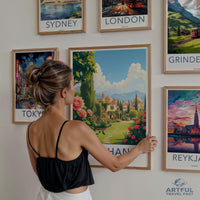 Travel posters, Wall art, City prints, Sydney print, London print, Tokyo print, Reykjavik print, Artful travel decor