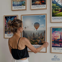 Hot Air Balloon Travel Poster, Cappadocia Wall Art, Travel Print Home Decor, Modern Wall Decor, Great Gift for Travelers