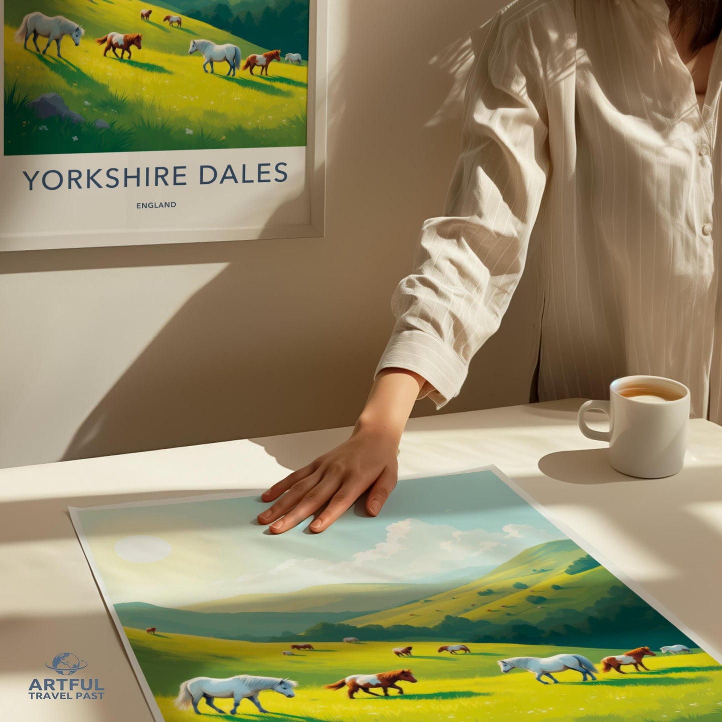 Yorkshire Dales Artwork, Scenic Landscape Poster, England Travel Print, Wall Decor, Nature Inspired Art, Equestrian Theme