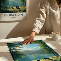 Seoraksan South Korea Travel Poster, Scenic Landscape Art Print, Nature Wall Decor, Gift for Travelers, Vibrant Home Decor Artwork