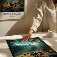 Seoraksan National Park Poster, Artful Travel Past Print, Nature Landscape Wall Art, Scenic Forest Photo Decor, Gift for Hikers