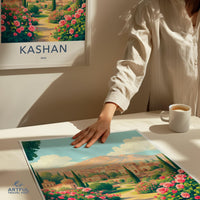 Kashan Iran Travel Poster, Iran Wall Art Print, Iranian Cityscape Decor, Middle Eastern Art, Vibrant Travel Illustration