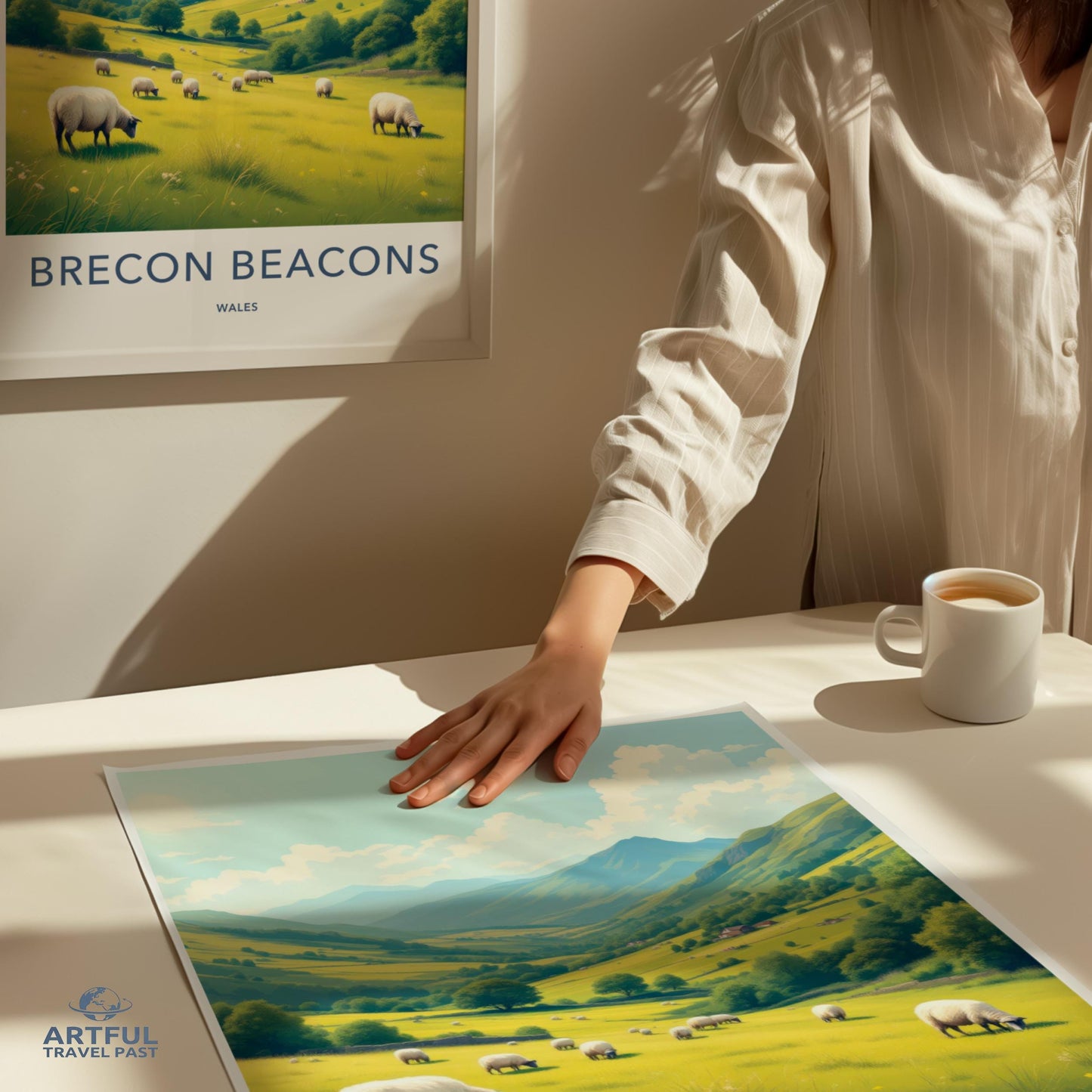 Brecon Beacons Wales travel poster, scenic landscape art print, wall decor, gift for nature lovers, home or office decoration