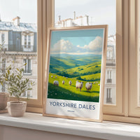 Yorkshire Dales Travel Poster, England Countryside Art, Scenic Landscape Print, Wall Decor, Home Decor, Gift for Travelers, Nature Print