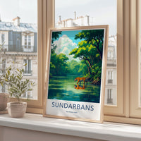 Sundarbans National Park Poster, Nature Wall Art Print, Beautiful Landscape Decor, Bengal Tiger Art, Wildlife Scenic Artwork