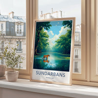 Sundarbans National Park Poster, Vintage Travel Poster, Artful Travel Past, Nature Wall Art, Wildlife Print, Home Decor
