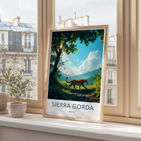 Sierra Gorda Mexico Travel Poster, Leopard Wildlife Art Print, Nature Decor for Home, Scenic Wall Art, Adventure Artwork
