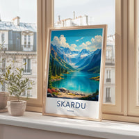 Skardu Wall Art, Mountain Lake Print, Nature Landscape Poster, Travel Destination Decor, Scenic Artwork for Home Office Decor