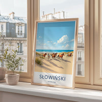Słowiński National Park Poster, Beach Horses Wall Art, Coastal Nature Print, Scenic Landscape Decor, Travel Poster, Home Office Art