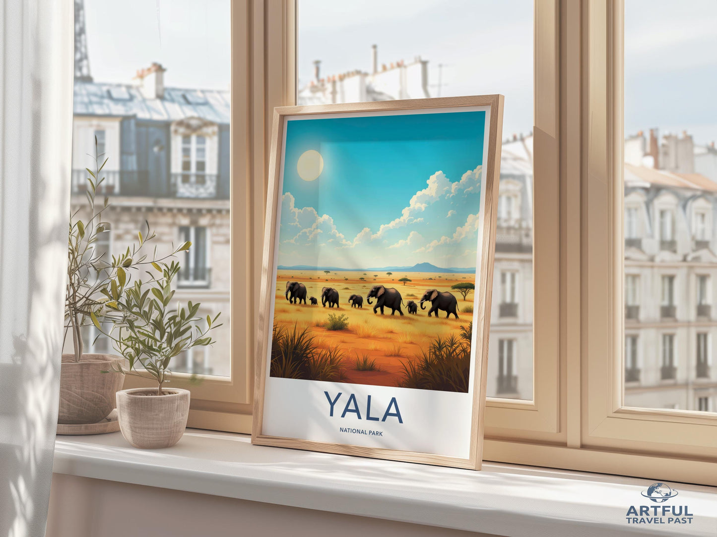 Yala National Park Wall Art, African Elephant Print, Safari Wildlife Decor, Nature Landscape Poster, Travel Adventure Home Decor