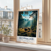 Seoraksan National Park Poster, Scenic Nature Print, Mountain Landscape Art, Travel Wall Decor, South Korea Adventure Poster