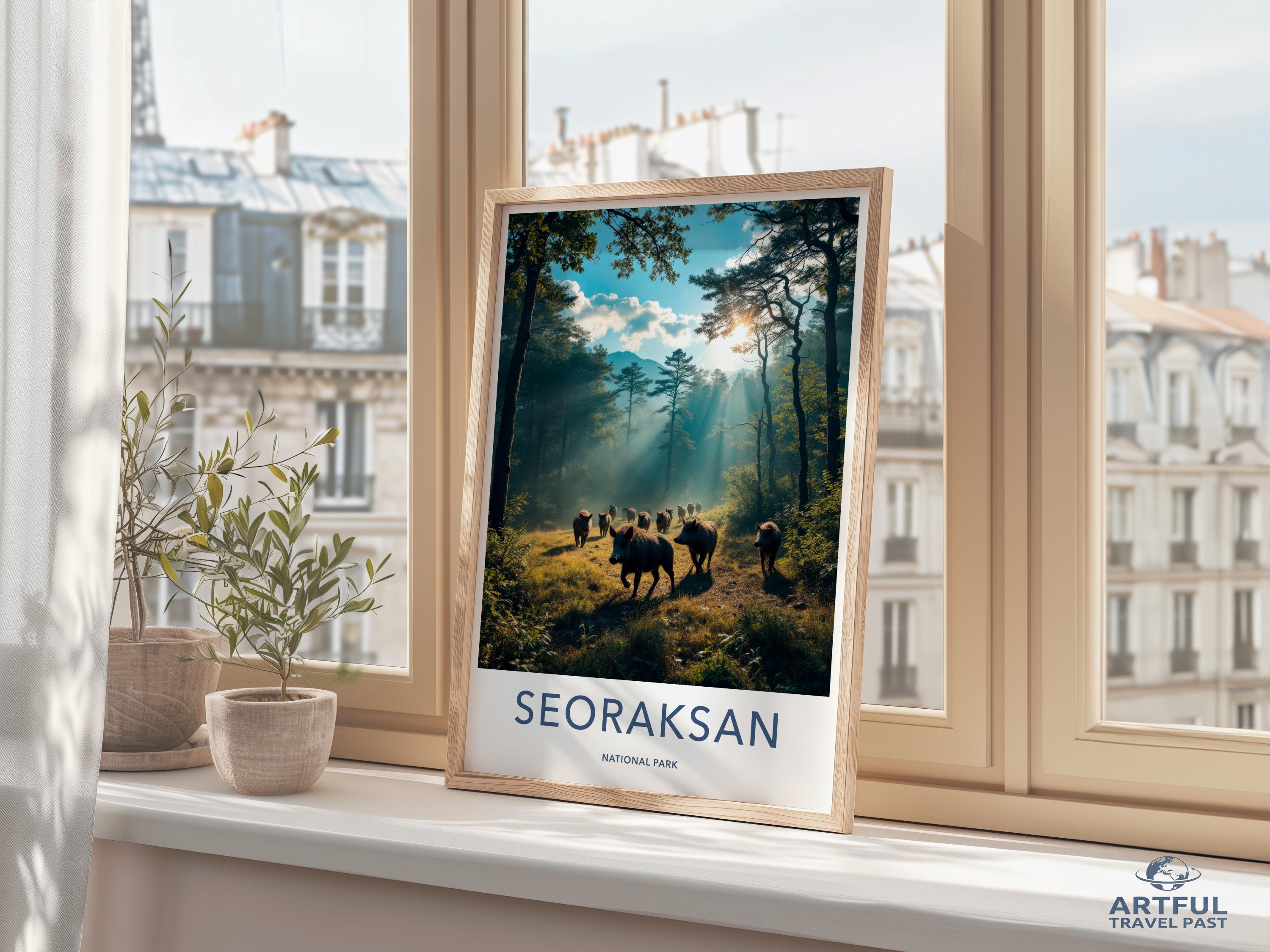 Seoraksan National Park Poster, Scenic Nature Print, Mountain Landscape Art, Travel Wall Decor, South Korea Adventure Poster