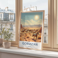 Qobustan Azerbaijan Travel Poster, Vintage Style Home Decor, Wall Art Print, Retro Travel Illustration, Perfect Gift for Travelers