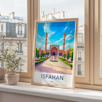 Isfahan Travel Art Print, Persian Cityscape Poster, Wall Art Decor, Modern Home Decor, Colorful Architecture Print, Artful Travel