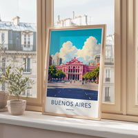 Buenos Aires cityscape wall art, Argentina travel poster, vibrant city print, Buenos Aires decor, modern travel artwork, urban landscape