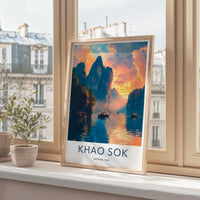 Khao Sok National Park Poster, Travel Art Print, Scenic Landscape Wall Decor, Nature Photography, Home Office Decoration, Gift Idea
