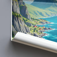 Coastal Norway Landscape Print, Scenic Coastal Wall Art, Northern European Beach Poster, Norwegian Fjord Decor Art Print