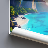 Tropical beach wall art, Coastal landscape print, Ocean scenery poster, Scenic beach views, Exotic travel decor, Seaside artwork