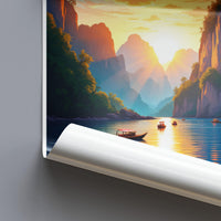 Scenic Mountain Lake Print, Nature Wall Art, Serene Landscape Poster, Peaceful Sunset, Home Decor, Gift Idea, Travel Inspired Artwork