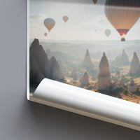 Hot Air Balloons Over Cappadocia Poster, Travel Photography Print, Wall Art for Living Room, Adventure Decor, Home and Office Artwork