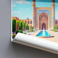Wall art of scenic palace, Blue sky canvas print Decor for living room and bedroom, Vibrant architecture poster, Mural for home