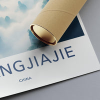Zhangjiajie China Poster Print, Artful Travel Past Print, Scenic China Landscape Wall Art, Misty Mountains Photography, Travel Decor