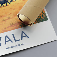 Yala National Park Poster, Wildlife Art Print, Safari Wall Decor, Travel Souvenir, Elephants Landscape Illustration