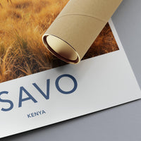 Tsavo Kenya Travel Poster Print, Vintage Style Wall Art, National Park Photography, Unique Kenya Wildlife Art, Home Decor, Gift Idea