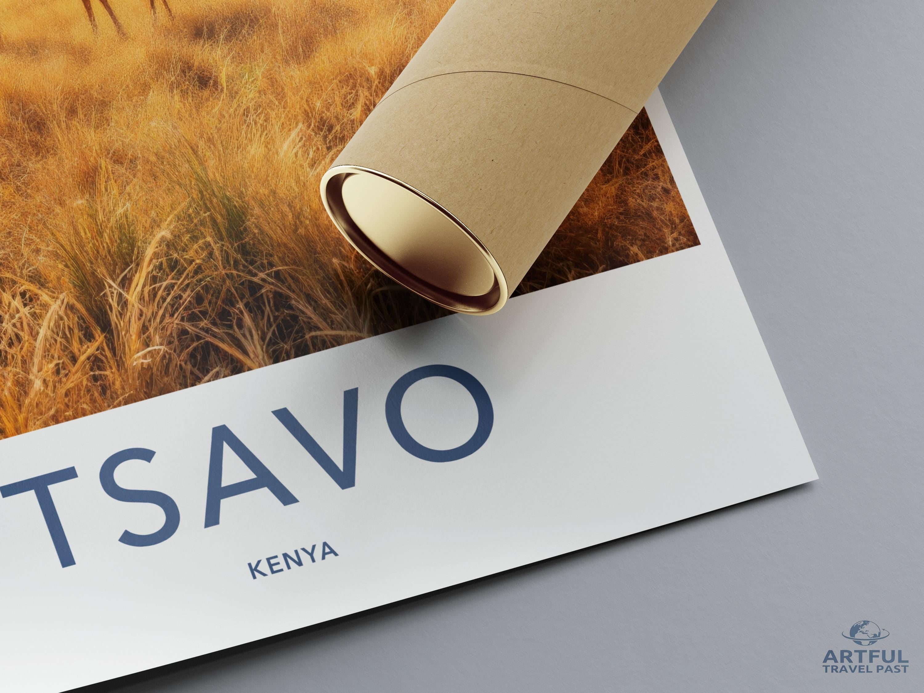 Tsavo Kenya Travel Poster Print, Vintage Style Wall Art, National Park Photography, Unique Kenya Wildlife Art, Home Decor, Gift Idea