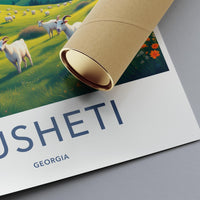 Tusheti Georgia Travel Poster, Scenic Landscape Art Print, Vintage Style Wall Decor, Home Office Decoration