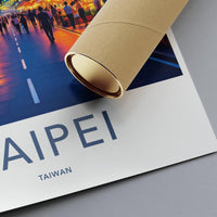 Taipei Taiwan Travel Poster, Cityscape Wall Art, Travel Photography Print, Vibrant City Decor, Scenic Urban Landscape