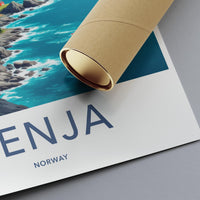Senja Norway Art Print, Scandinavian Travel Poster, Coastal Landscape Wall Art, Norwegian Nature Home Decor, Modern Art Print