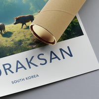 Georaksan South Korea Travel Poster, Scenic Landscape Wall Art, Nature Photography Print, Home Decor, Artful Travel Past