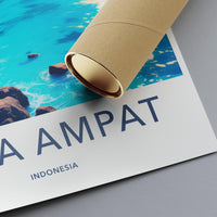 Scenic Raja Ampat Indonesia Travel Poster, Coastal Island Art Print, Tropical Seascape Photography, Wall Decor, Beach Vacation Souvenir