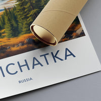 Vintage Kamchatka Travel Poster Print, Nature Landscape Wall Art, Retro Russian Travel Decor, Scenic Artwork for Home, Office Decor