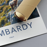 Scenic Lombardy Italy Travel Art Poster, Italian Countryside Landscape Print, Wall Decor for Living Room or Office, Unique Gift