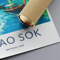 Khao Sok National Park Print, Travel Poster, Art Wall Decor, Landscape Artwork, Nature Illustration, Adventure Wall Art