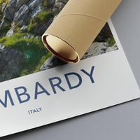 Lombardy Italy travel poster, scenic Italy wall art, vintage style Italy decor, Italian landscape print, Lombardy travel print