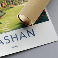 Kashan travel poster, vintage style wall art, Iran travel print, retro home decor, scenic illustration, artful travel past, gift idea