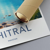 Chitral travel poster, Pakistan wall art, nature scenery print, adventure decor, mountain landscape artwork, travel photography