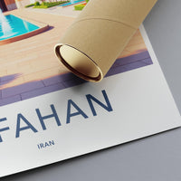 Vintage Esfahan Iran Travel Poster Print, Retro Wall Art Decor, Mid Century Modern Landscape, Unique Gift for Travelers