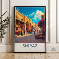 Shiraz Iran Wall Art, Historic Cityscape Print, Home Decor, Middle Eastern Market Scene, Travel Photography Poster