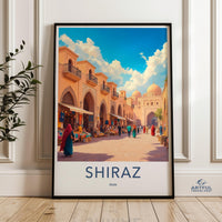 Shiraz Iran Wall Art Print, Middle Eastern Culture Poster, Persian Cityscape Decor, Colorful Market Scene Art, Travel Souvenir Gift