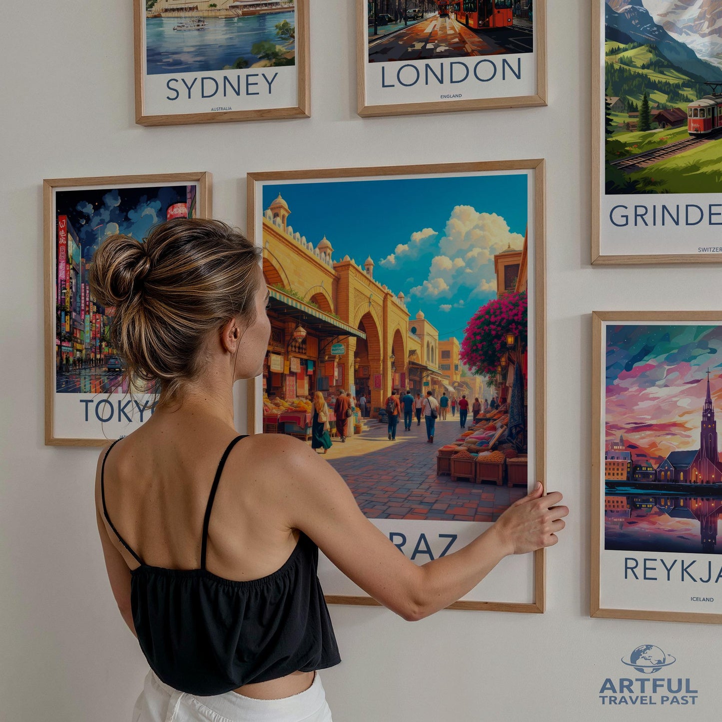 Travel Posters Wall Art, City Posters Set, Brazil and Tokyo Poster, London and Sydney Prints, Gallery Wall, Wanderlust Decor, Artful Travel