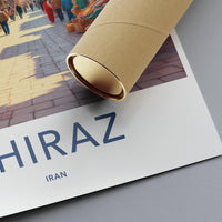 Shiraz Iran Travel Poster, Vintage Style Wall Art, Retro City Print, Home Office Decor, Gallery Wall Poster, Artful Travel Past