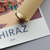 Shiraz Iran Travel Poster, Colorful Market Scene, Wall Art Print, Home Decor, Ready to Hang, Unique Gift for Travelers