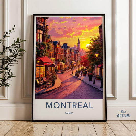 Montreal Canada Travel Poster, Colorful Cityscape Wall Art, Modern Canadian City Print, Gift for Travelers, Home Decor Print, North America