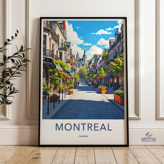 Vintage Montreal Travel Poster, Montreal Cityscape Wall Art, Retro Montreal Decor, Canada Wall Art Print, Montreal Travel Souvenir