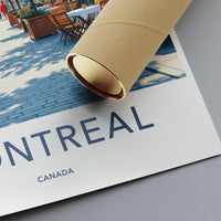 Montreal Canada Travel Poster, Vintage City Art Print, Wall Decor, Retro Montreal Map, Cityscape Illustration, Collectible Artwork